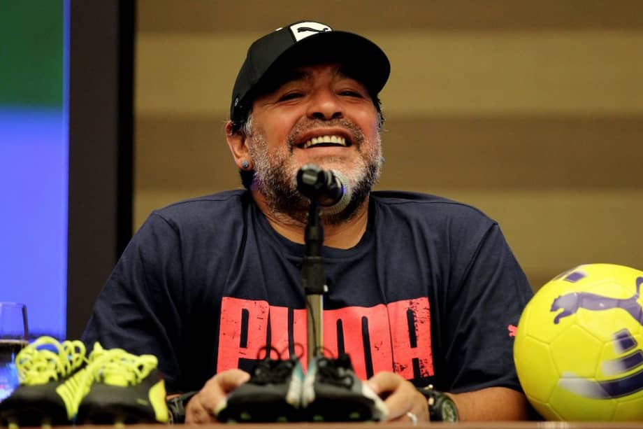 Diego Armando Maradona, en la rueda de prensa de este jueves previo al partido por La Paz. Foto: EFE