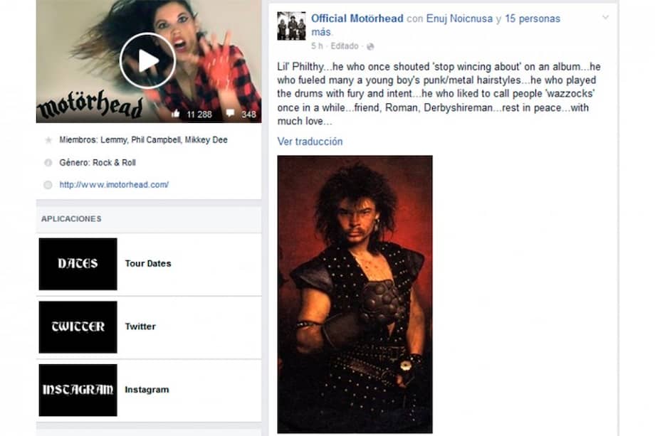 Tomada de Facebook.com/OfficialMotorhead