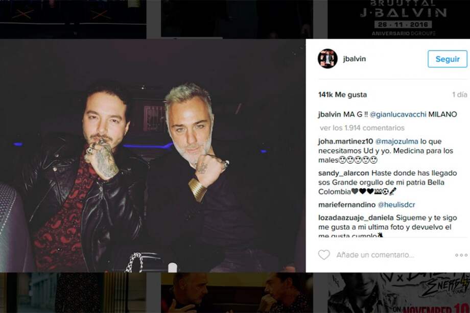 J Balvin y Gianluca Vacchi. / Tomada de Iinstagram.com/jbalvin