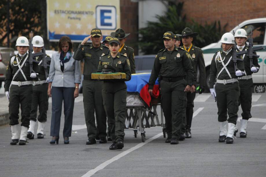 Los ocho Policías asesinados recibieron un homenaje póstumo en Medellín el pasado viernes. / Luis Benavides - El Espectador
