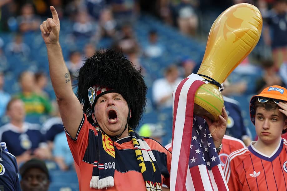 Aficionados de Escocia en el Gillette Stadium de Boston para el duelo contra Haití en la Copa Mundial de la FIFA Norteamérica 2026.