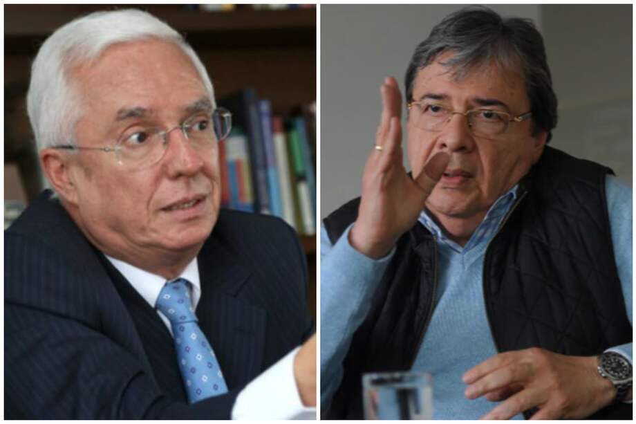 El senador del Polo, Jorge Robledo (izq.), asegura que el ministro de Defensa, Carlos Holmes Trujillo (der.), dio una noticia falsa sobre la supuesta autorización del Senado a la misión militar de EE.UU. en el país.