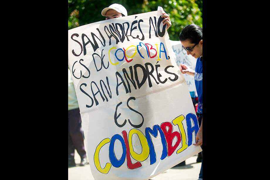 El fallo de la CIJ generó descontento en el país. En Medellín hubo marchas el fin de semana. / AFP