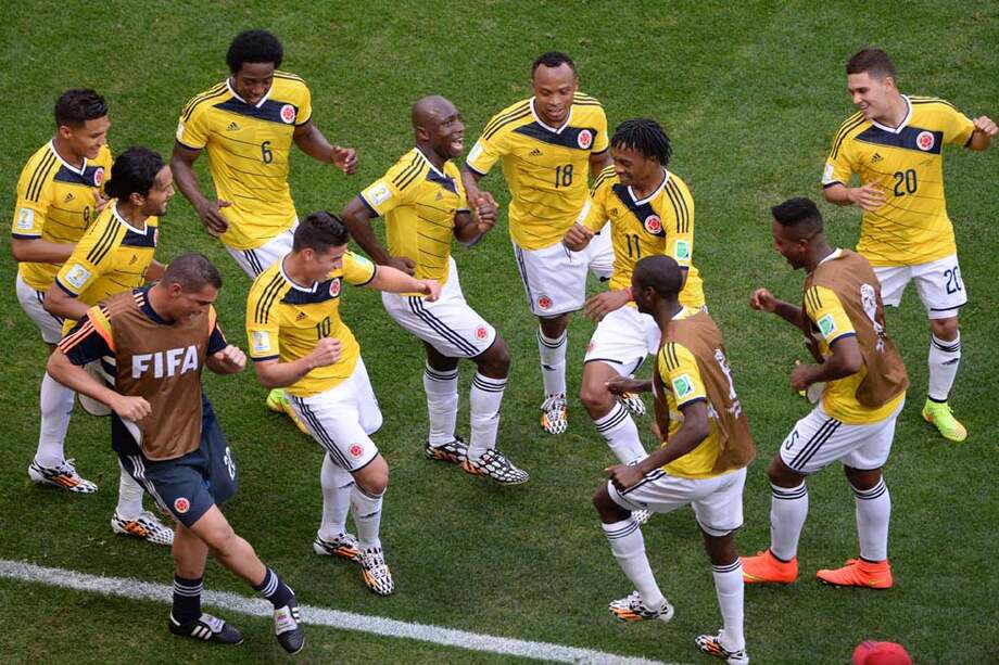 Con el baile del ‘Ras tas tas’, Colombia impuso otra forma de celebrar goles. / AFP