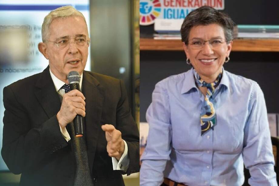 Expresidente Álvaro Uribe y alcaldesa de Bogotá, Claudia López.