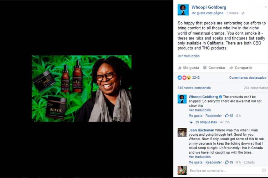 Tomada de Facebook.com/whoopigoldberg