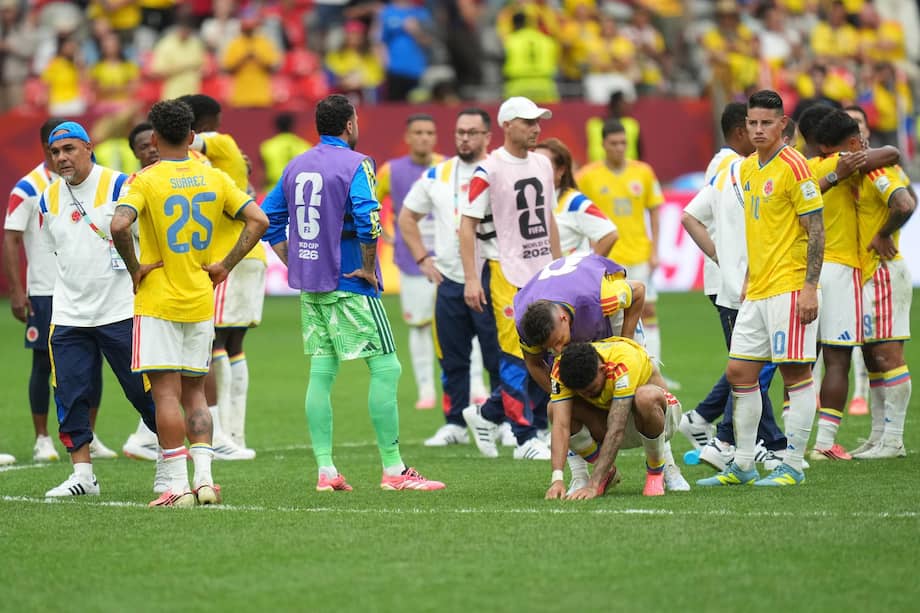 Jugadores de la selección de Colombia tras perder en la tanda de penales contra Suiza en los octavos de final de la Copa Mundial de la FIFA Estados Unidos, México y Canadá 2026.