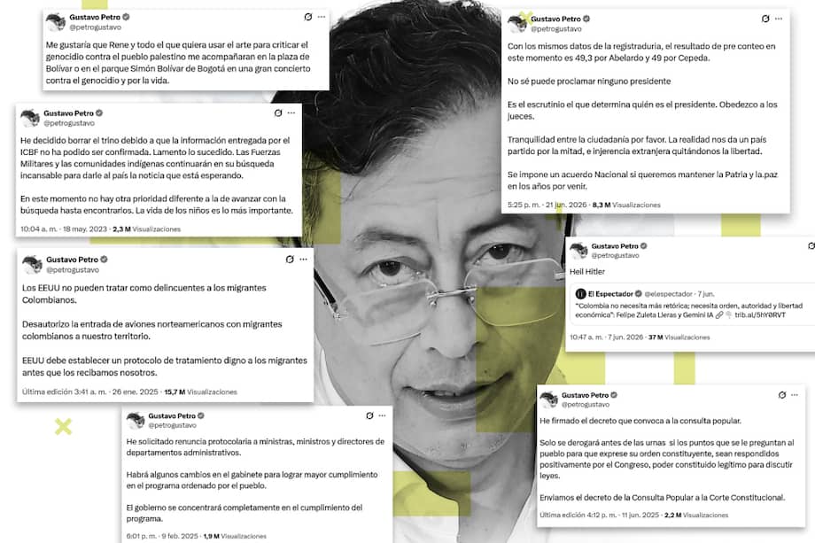 El presidente Gustavo Petro llegó a trinar más de 14.500 veces en sus cuatro años en el poder.