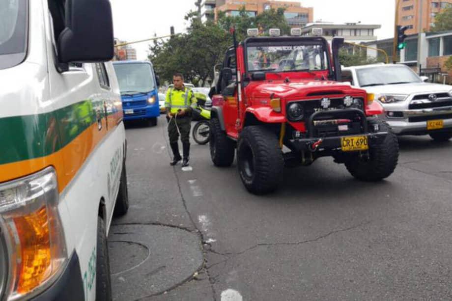 Foto del campero de José Mauricio Gil en el lugar del choque con el bus del SITP. / Secretaría de Movilidad