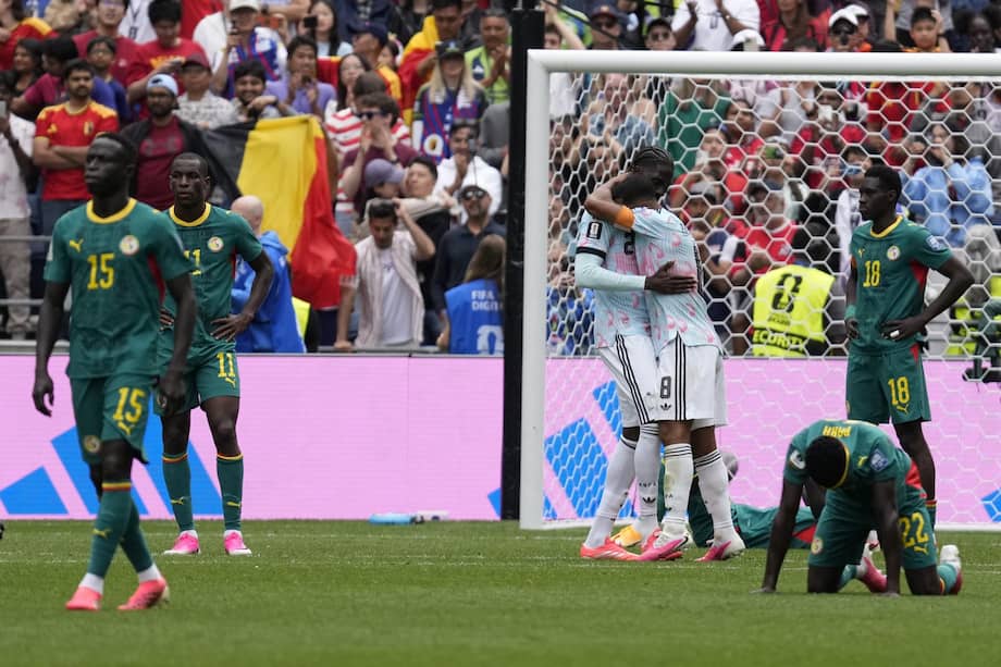 Jugadores de Bélgica celebrando el 3-2 en el partido de los 16avos de final de la Copa del Mundo 2026 contra Senegal en el Lumen Field de Seattle, Washington, en Estados Unidos.