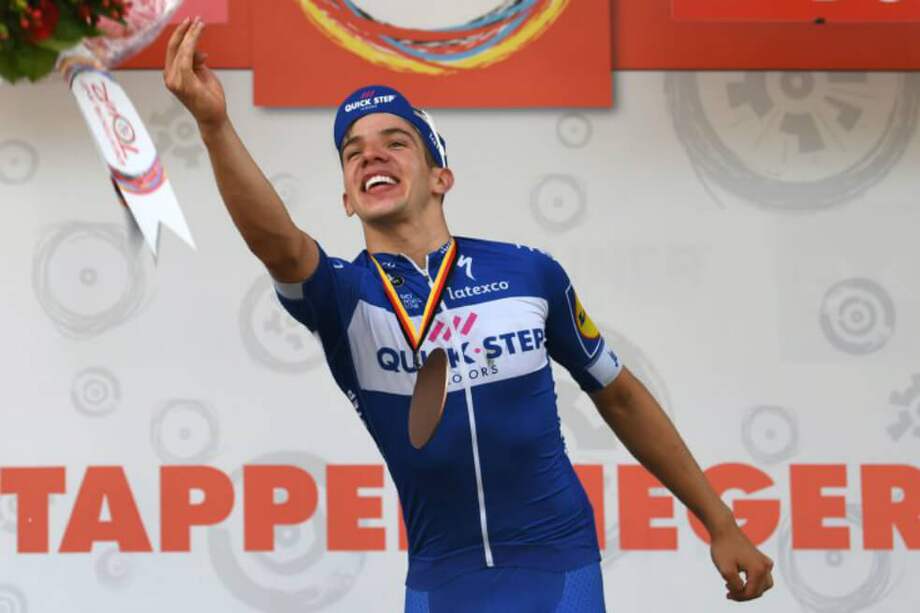 Álvaro José Hodeg, ciclista colombiano, especialista para los embalajes. / AFP