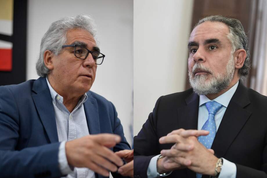Augusto Rodríguez, director de la Unidad Nacional de Protección, y Armando Benedetti, ministro del Interior.