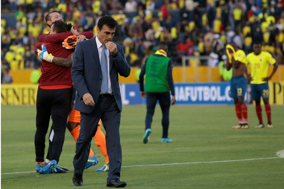 Quinteros tras la derrota ante Perú. / AFP