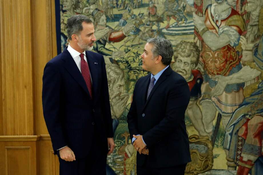 El rey de España, Felipe VI y el presidente electo de Colombia, Iván Duque en el Palacio de la Zarzuela / EFE