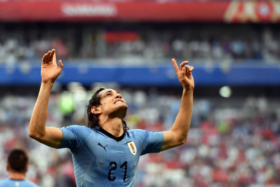 Edinson Cavani marcó en la victoria de su país (3-0) ante Rusia con la que se quedó con el primer lugar del Grupo A. / AFP