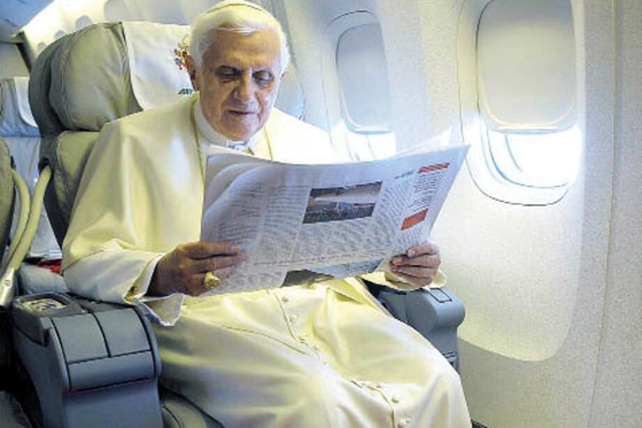 Retrato del Papa a 9.000 metros de altura