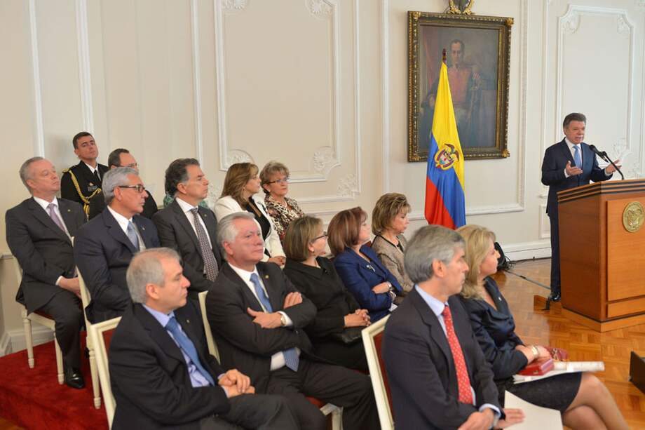 El presidente Juan Manuel Santos, ayer en el evento de conmemoración de los 100 años del Consejo de Estado. / Presidencia