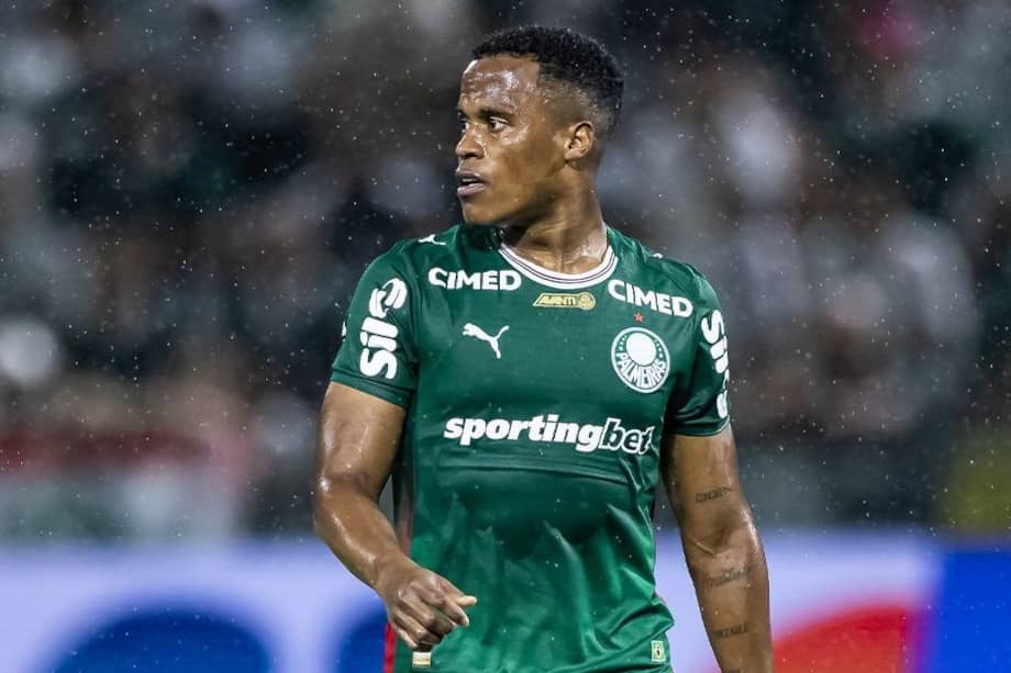 Jhon Arias, con la camiseta de Palmeiras.