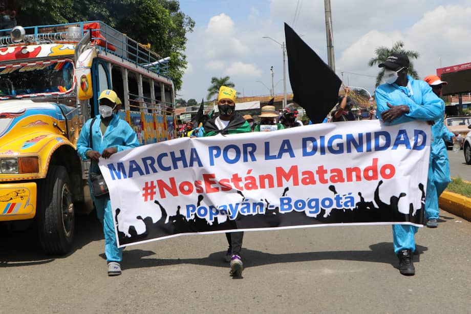 La Marcha por la Dignidad partió el 25 de junio desde Popayán, cruzó seis departamentos y tardó 16 días en llegar a Bogotá.