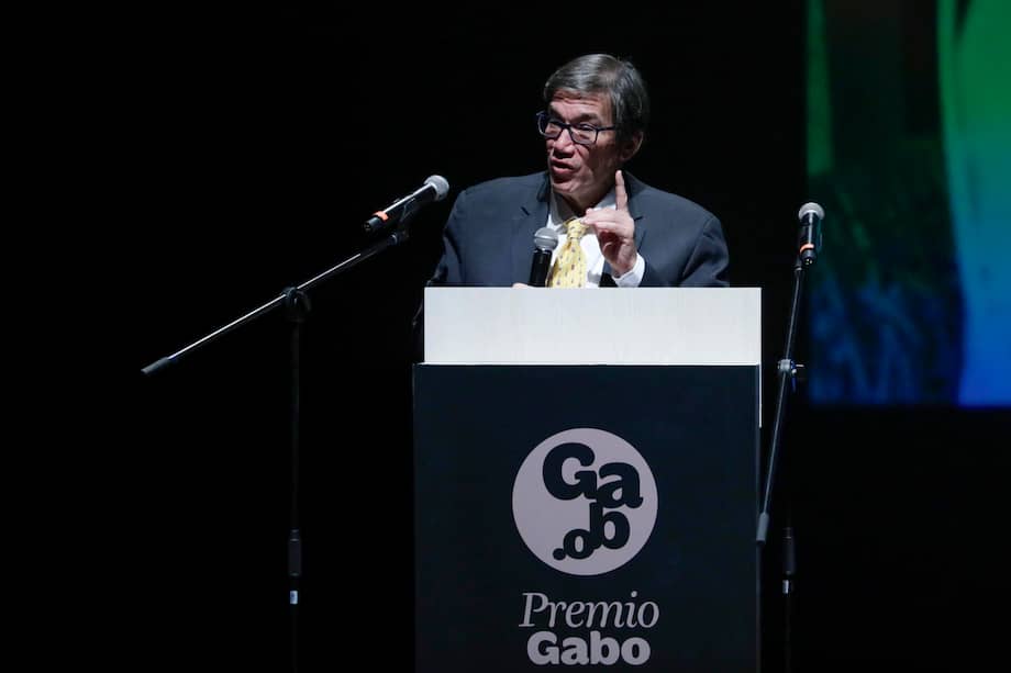 El director general de la Fundación Gabo, Jaime Abello, durante la entrega de los Premios Gabo en julio de 2025.