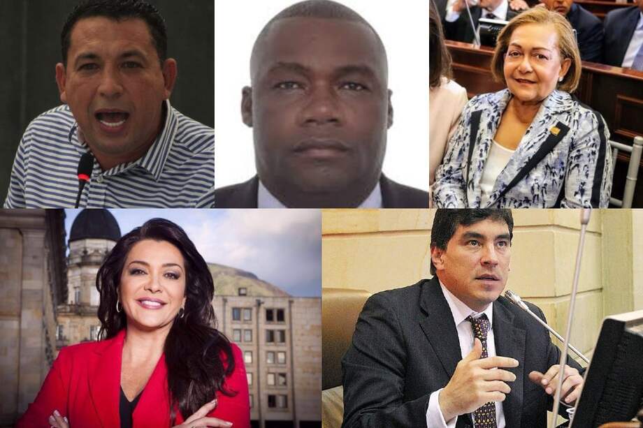 De izquierda a derecha: Laureano Acuña (P. Conservador), Nilton Córdoba (P. Liberal), Daira Galvis (Conservador), Margarita Restrepo y Álvaro Hernán Prada (Centro Democrático).