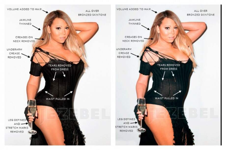 Revelan fotografías de Mariah Carey sin los retoques de Photoshop