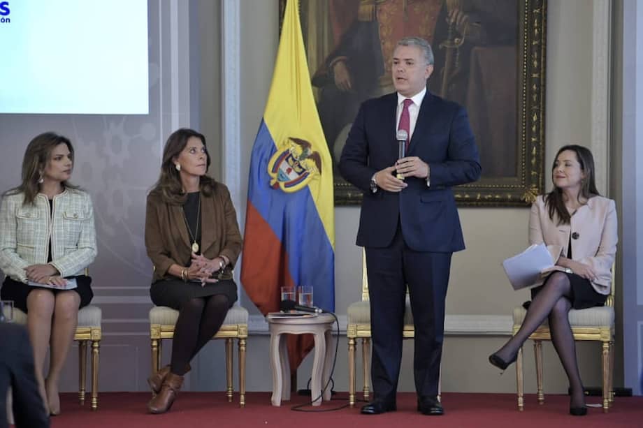 Iván Duque, presidente de la República, en el lanzamiento de "Fábricas de internacionalización". / Cortesía