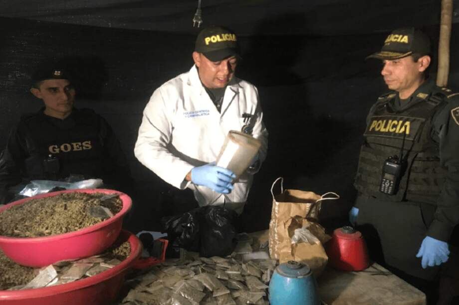 De acuerdo con la Policía, estas sustancias eran distribuidas en diferentes sectores del área metropolitana de Bucaramanga, especialmente en el norte de la ciudad. / Tomado Policía Bucaramanga