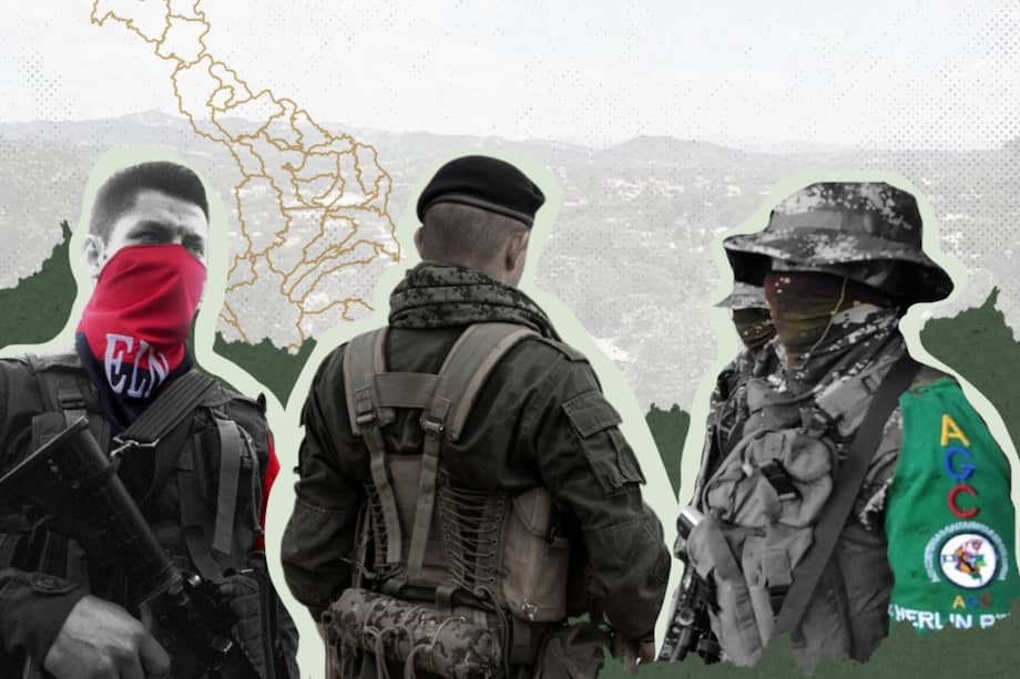 Las disidencias de las FARC y el ELN mantienen su alianza para combatir al Clan del Golfo (antes autodenominado AGC) en el sur del departamento.