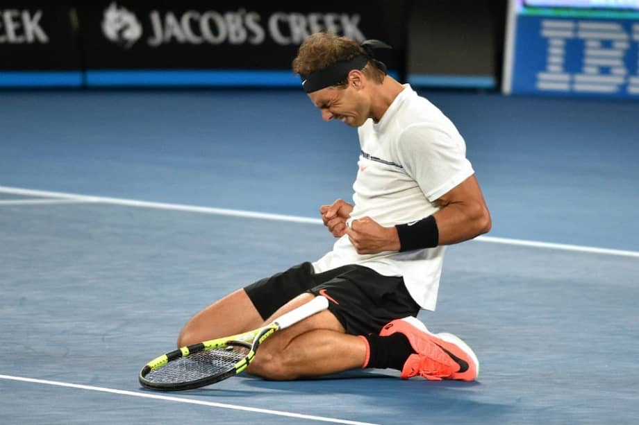 Rafael Nadal venció a Raonic y avanzó a semifinales del Abierto de Australia. Foto: AFP