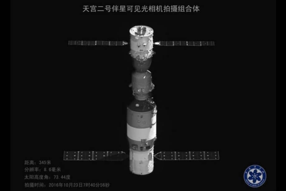 La estación orbital china Tiangong 2 completó su trabajo e hizo una órbita controlada el 19 de julio de 2019. / CCTV