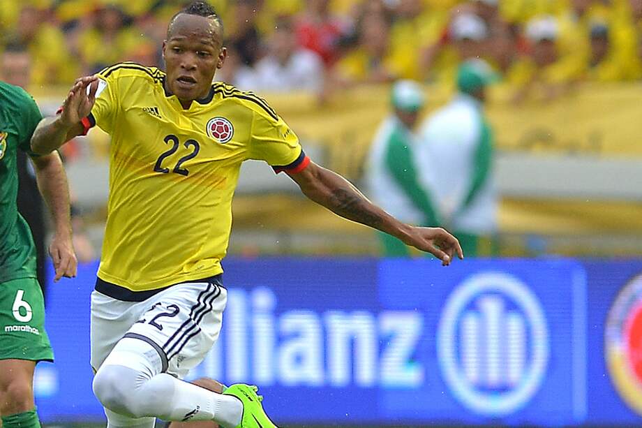 Luis Quiñones, jugador de la selección Colombia, durante el partido del jueves anterior contra Bolivia. / AFP