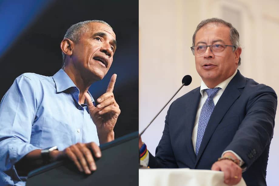 El exmandatario estadounidense Barack Obama y el presidente Gustavo Petro.