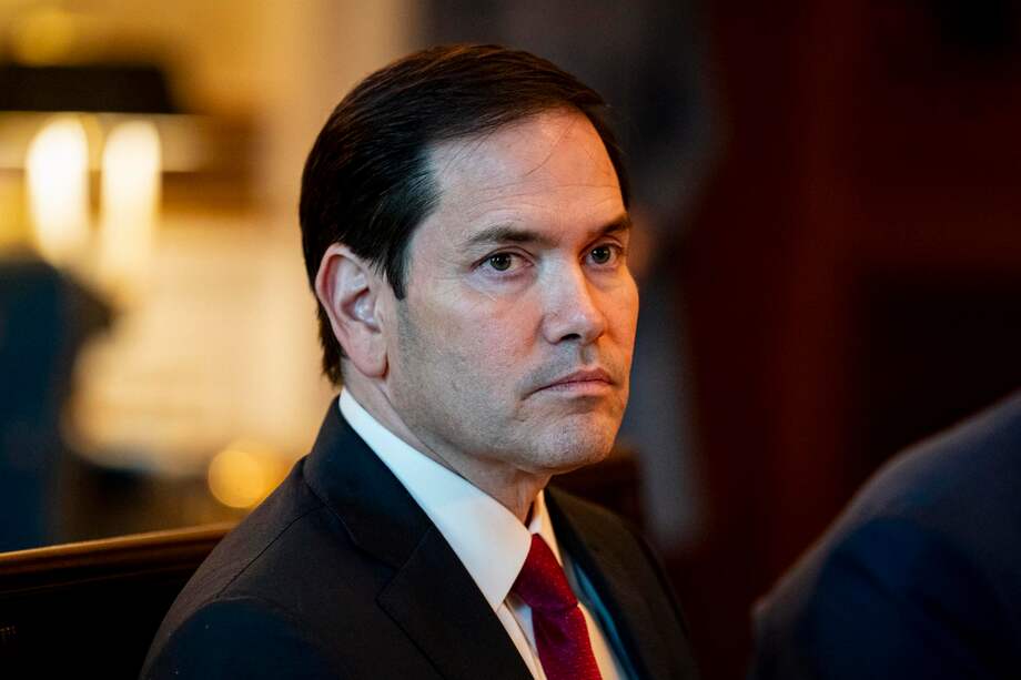 Marco Rubio, secretario de Estado de EE. UU., asiste a una cena con el presidente de EE. UU., Donald Trump (no aparece en la foto) y el primer ministro israelí, Benjamin Netanyahu (no aparece en la foto).