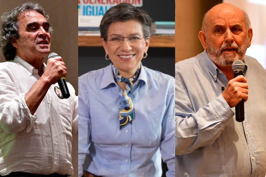 Sergio Fajardo, Claudia López y Maurice Armitage hablan de consulta del centro.