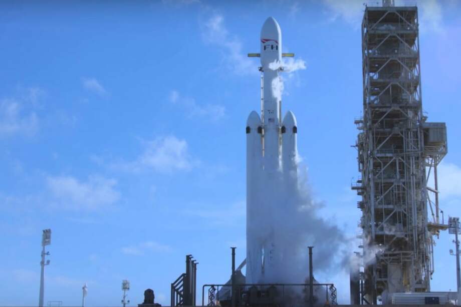 Imagen del lanzamiento de Falcon Heavy hace unas semanas. / Tomado de Youtube - Space X