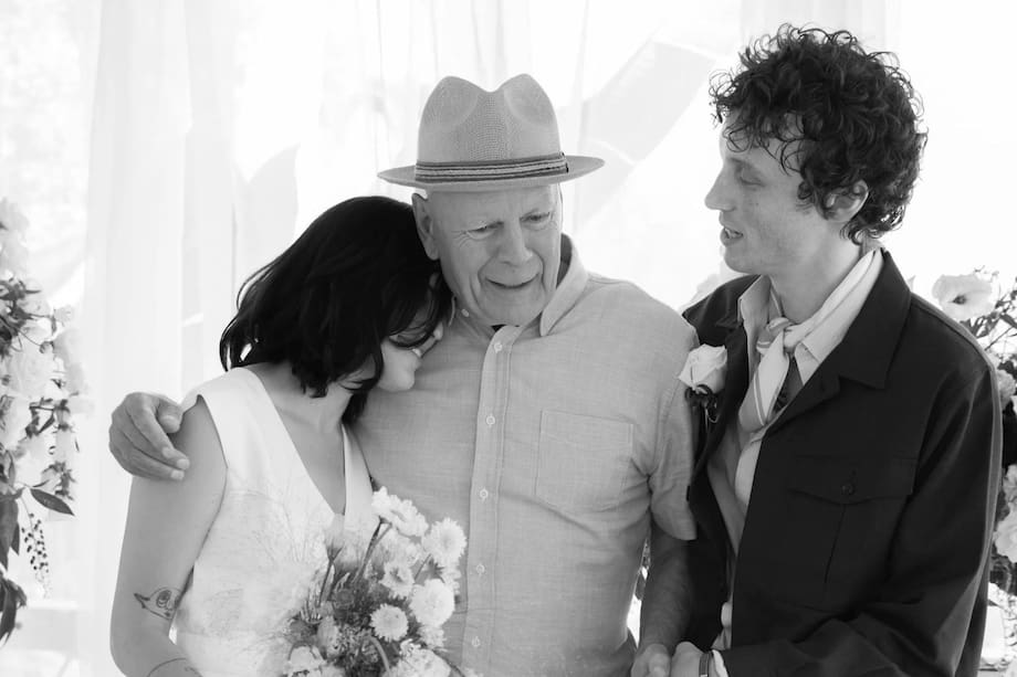 Bruce Willis, su hija Talluah y su yerno Justin.