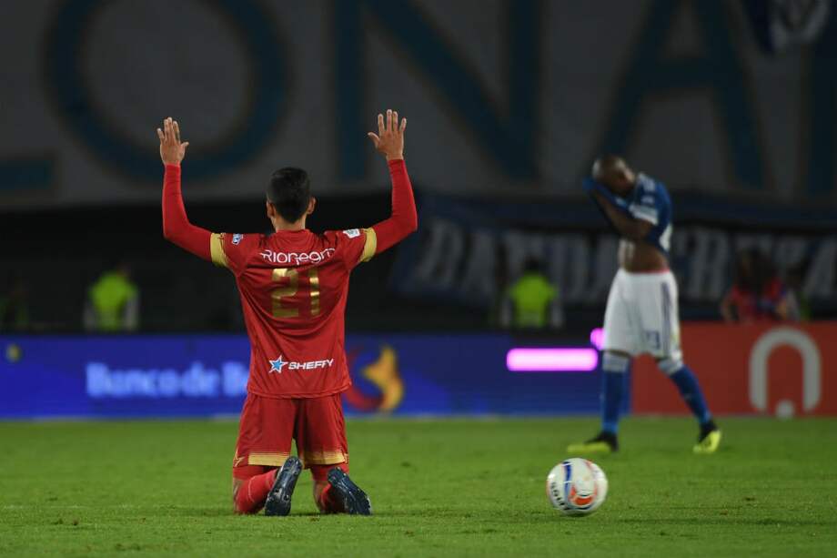 Daniel Muñoz celebra el empate de Rionegro Águilas frente a Millonarios. / Cristian Garavito