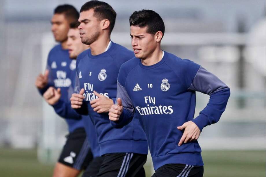 El colombiano ya se encuentra trabajando con normalidad con el resto del grupo. / @realmadrid