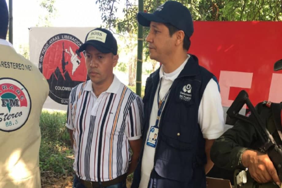 Rafael Andrés Riaño Ravelo fue liberado este jueves en Arauca. / Cortesía Defensoría del Pueblo