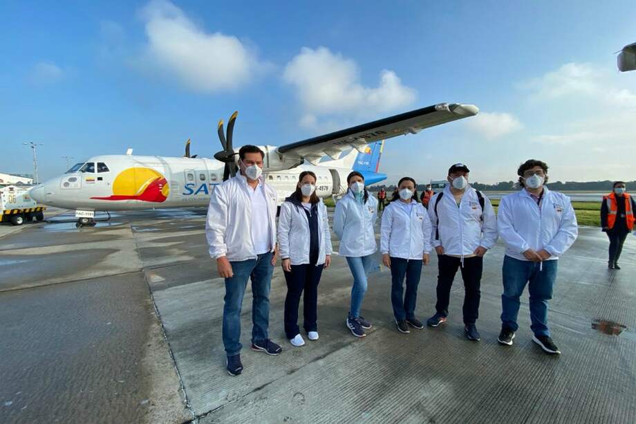 El equipo del INS que arribó a Leticia para empezar el estudio de seroprevalencia.