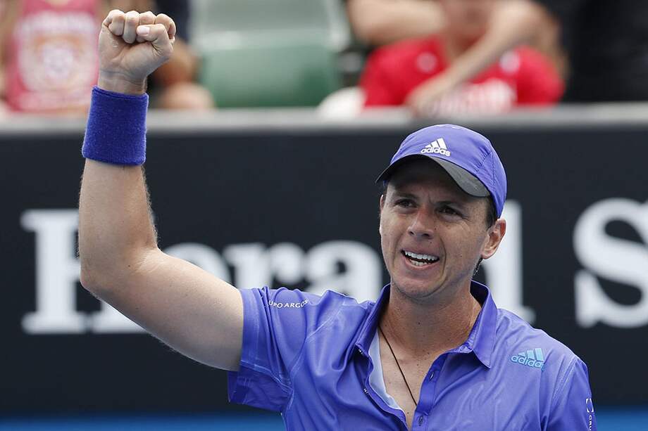 Alejandro González en su debut en el Abierto de Australia 2015. / AFP
