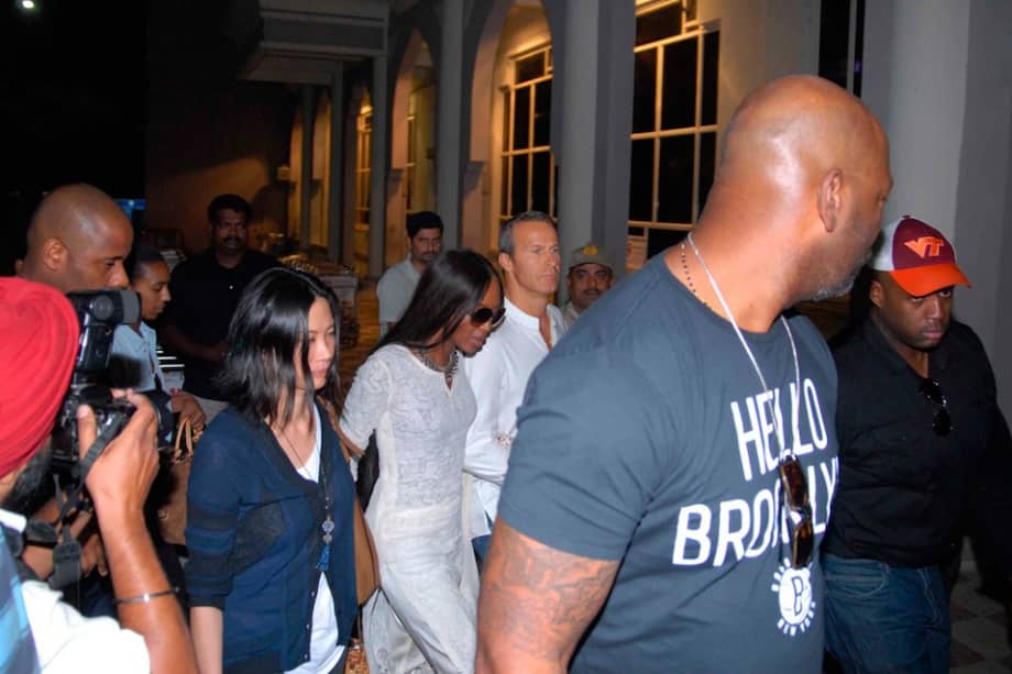 Naomi Campbell y su novio Vladimir Doronin en India. / AFP