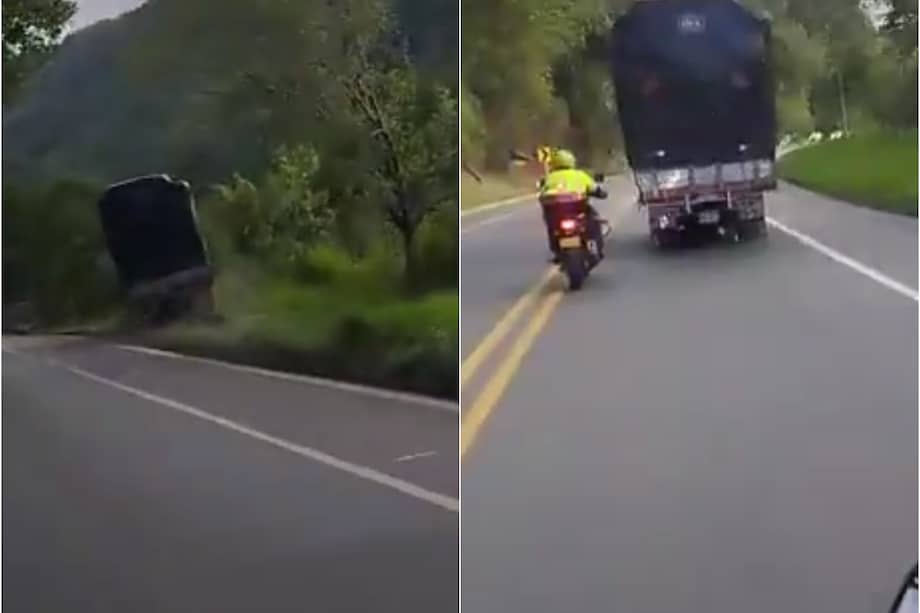 El vehículo que transportaba heno se salió de la vía y terminó en el río Cauca, en un tramo entre Manizales y Medellín.