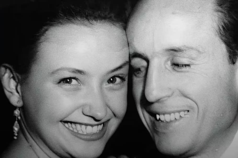 Graciela Fernández y Roberto Gómez Bolaños en el día de su boda.