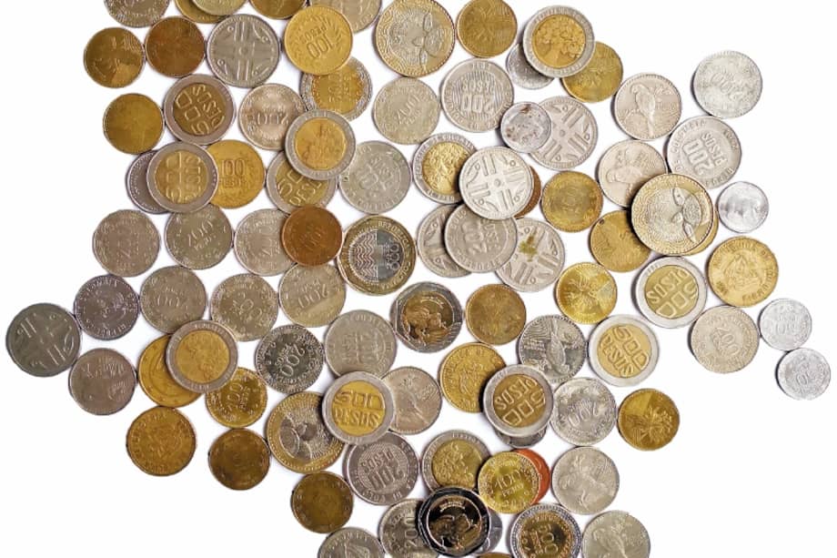 Mapa de Colombia con monedas