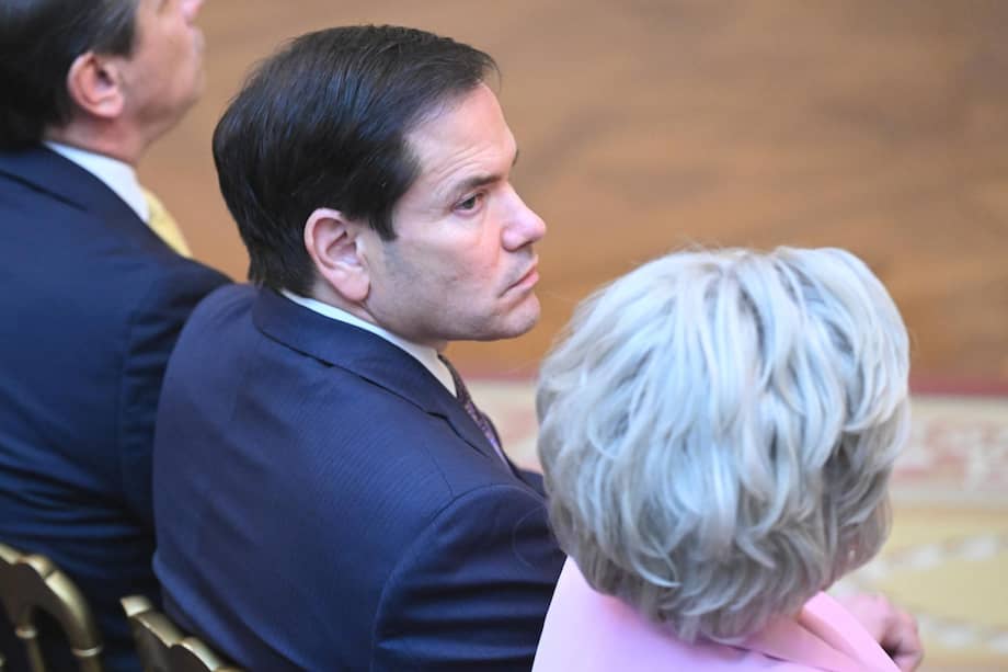 El secretario de Estado estadounidense, Marco Rubio, asiste a un discurso a la nación del presidente estadounidense Donald Trump.