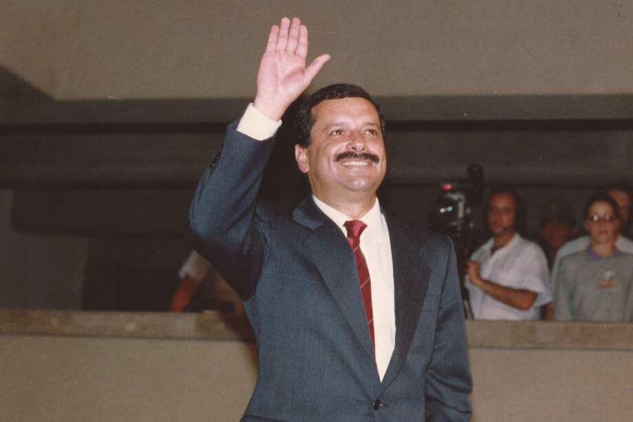 Antonio Roldán Betancur el día que se posesionó como Gobernador de Antioquia. / Archivo particular