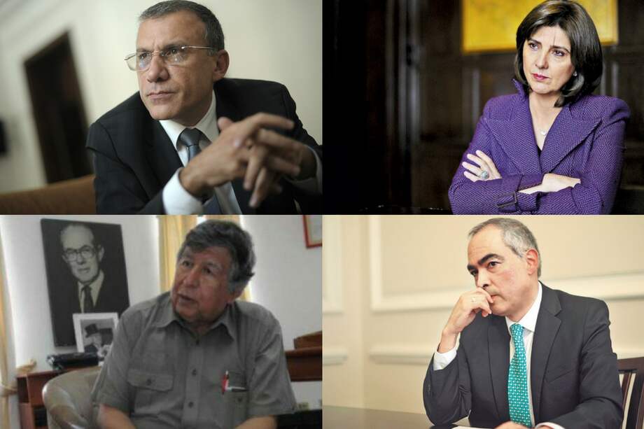 El senador Roy Barreras, la canciller María Ángela Holguín, el consejero Presidencial, José Noe Ríos, y el alto Comisionado para la Paz, Rodrigo Rivera. / Archivo El Espectador