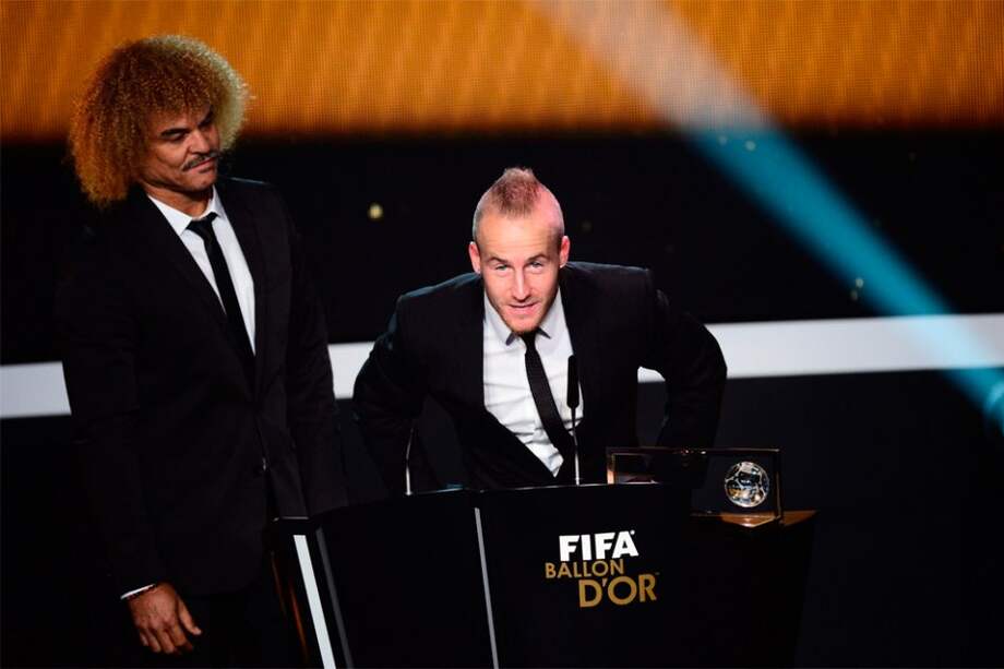 Carlos 'El Pibe' Valderrama, durante la ceremonia del Balón de Oro / AFP